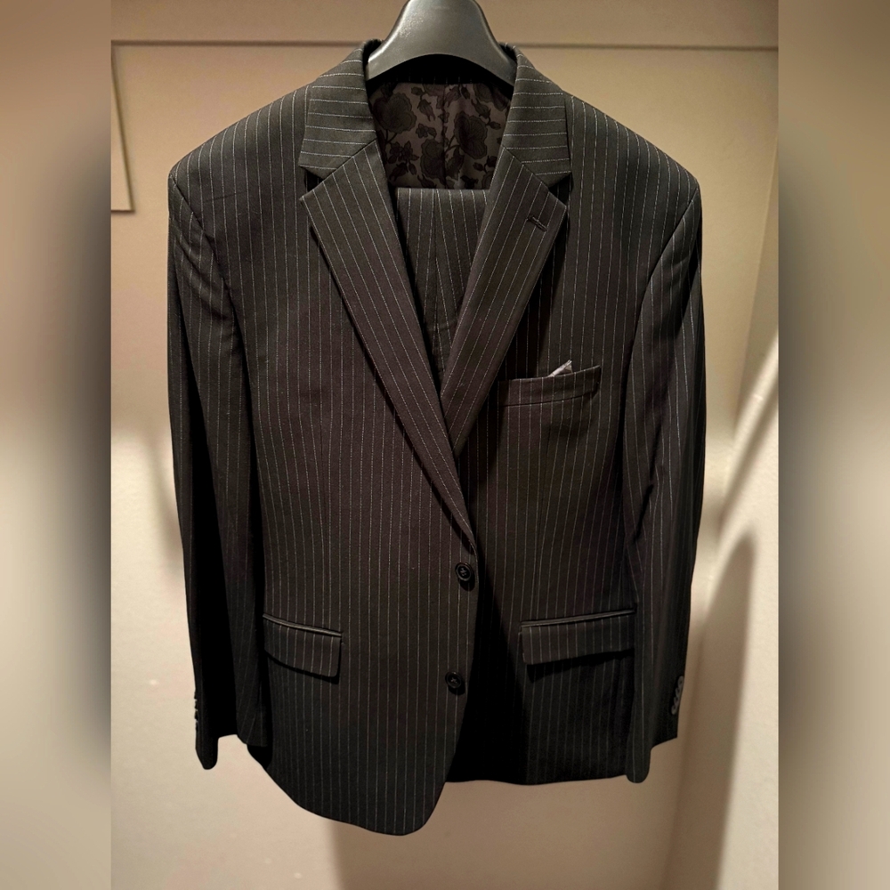 Sean John Black Pinstripe Suit With Pants